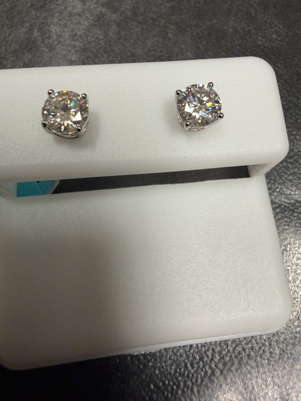 Classic Round Moissanite Stud Earrings in Sterling Silver